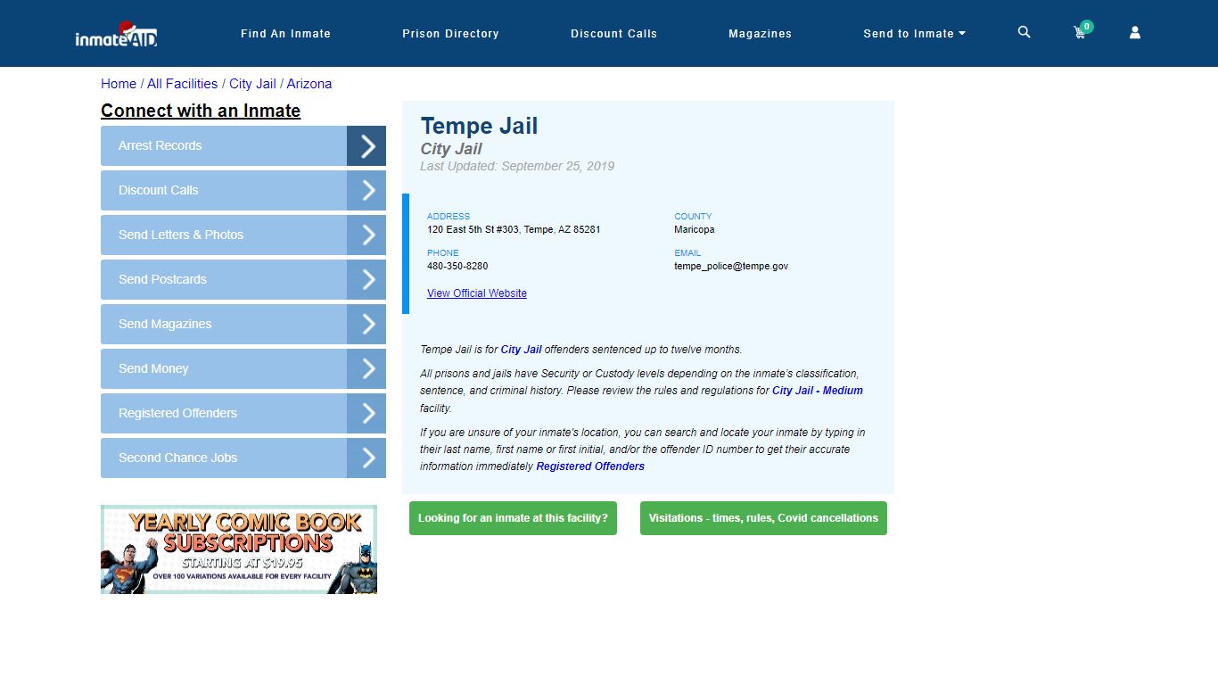 Tempe Jail | Inmate Locator